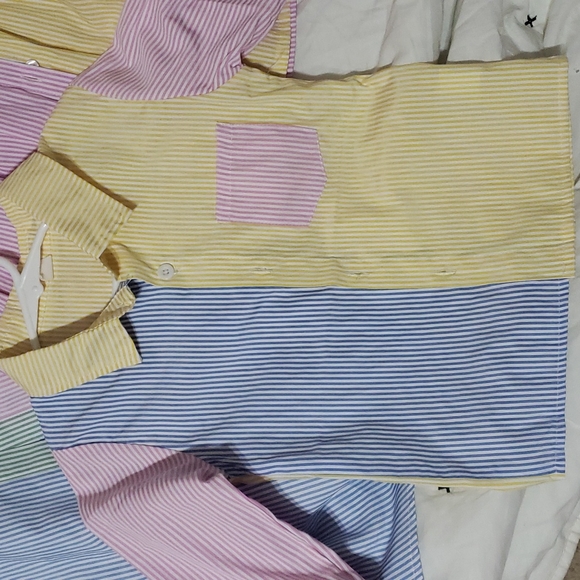 3pc set=Mommy (M/L) & Mini (3T) button up shirts & 4T matching dress - Picture 2 of 4